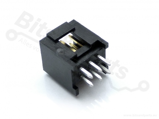Box header Molex 6-pin male gouden pins (2x3p)